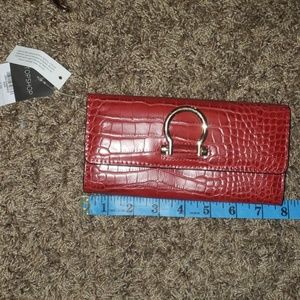 Topshop Red Croc Print leather wallet NWT